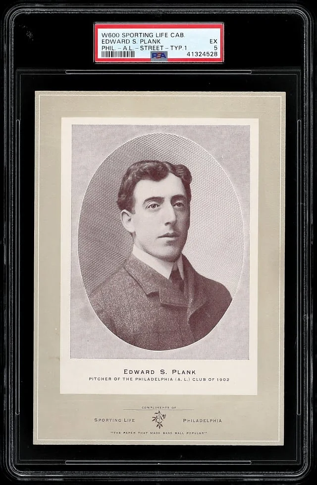 1902 W600 Sporting Life Cabinet Type Mount Edward Plank Street Clothes #1 card image
