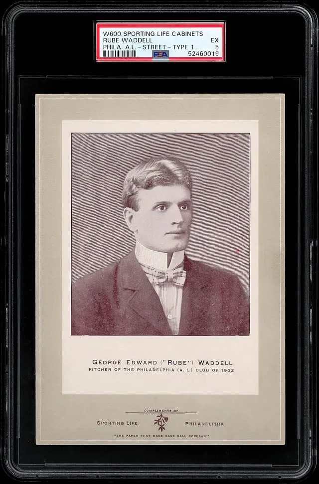 1902 W600 Sporting Life Cabinet Type Mount Rube Waddell Street Clothes #1 card image