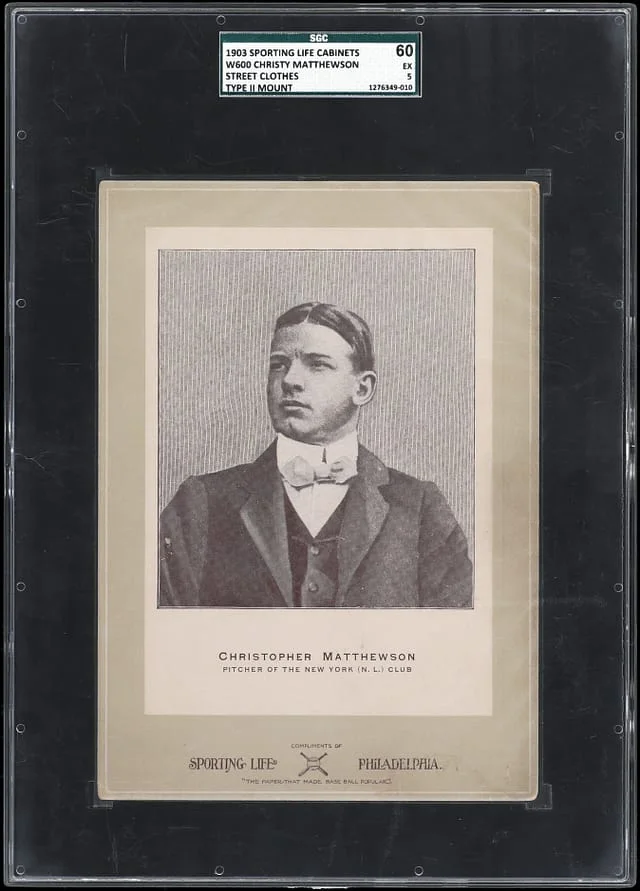 1903 W600 Sporting Life Cabinet Type Mount Christopher Mathewson Street Clothes #2 card image