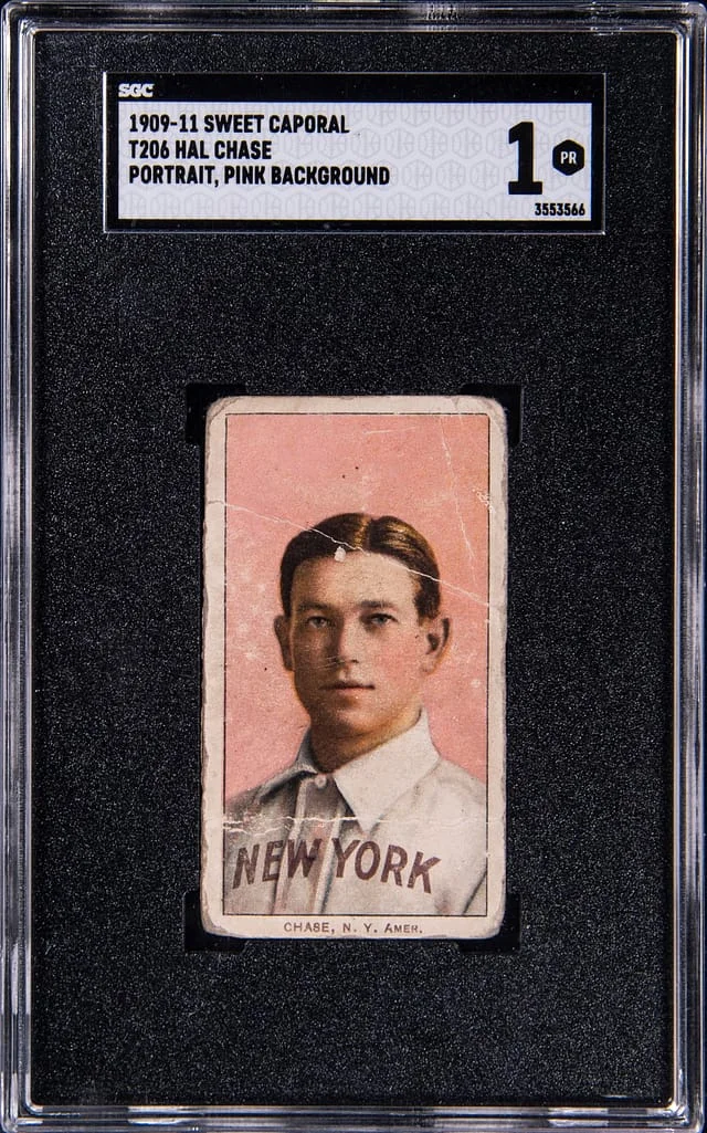1909-11 Sweet Caporal T206 Hal Chase (Portrait, Pink Background) #NNO card image