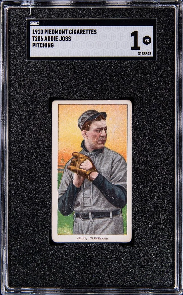 1909-11 T206 Addie Joss, Pitching - Piedmont/350 White Border #no-number card image