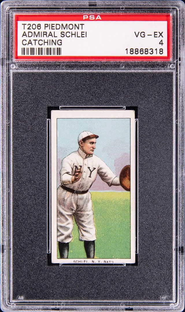 1909-11 T206 Admiral Schlei, Catching - Piedmont White Border #no-number card image