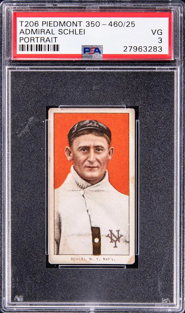 1909-11 T206 Admiral Schlei, Portrait - Piedmont 350-460/25 White Border #no-number card image