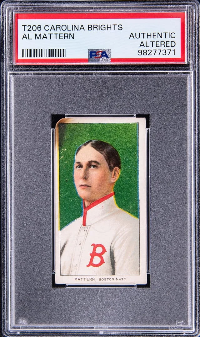 1909-11 T206 Al Mattern - Scarce Carolina Brights Back White Border #no-number card image