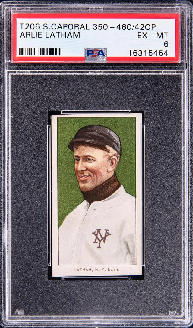 1909-11 T206 Arlie Latham - Sweet Caporal 350-460/430P White Border #no-number card image
