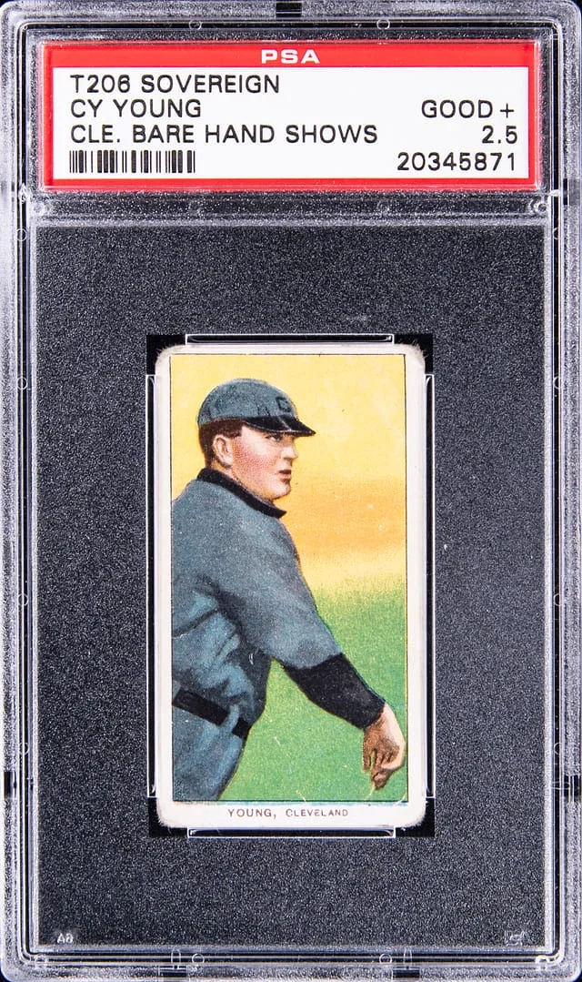 1909-11 T206 Back White Border Cy Young, Bare Hand Shows - Sovereign #150 card image