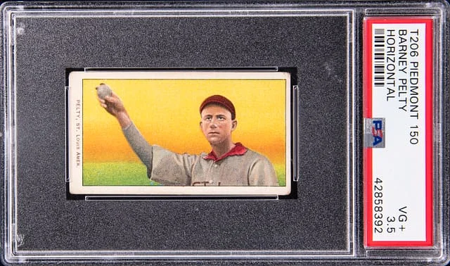 1909-11 T206 Barney Pelty, Horizontal - Piedmont 150 White Border #no-number card image