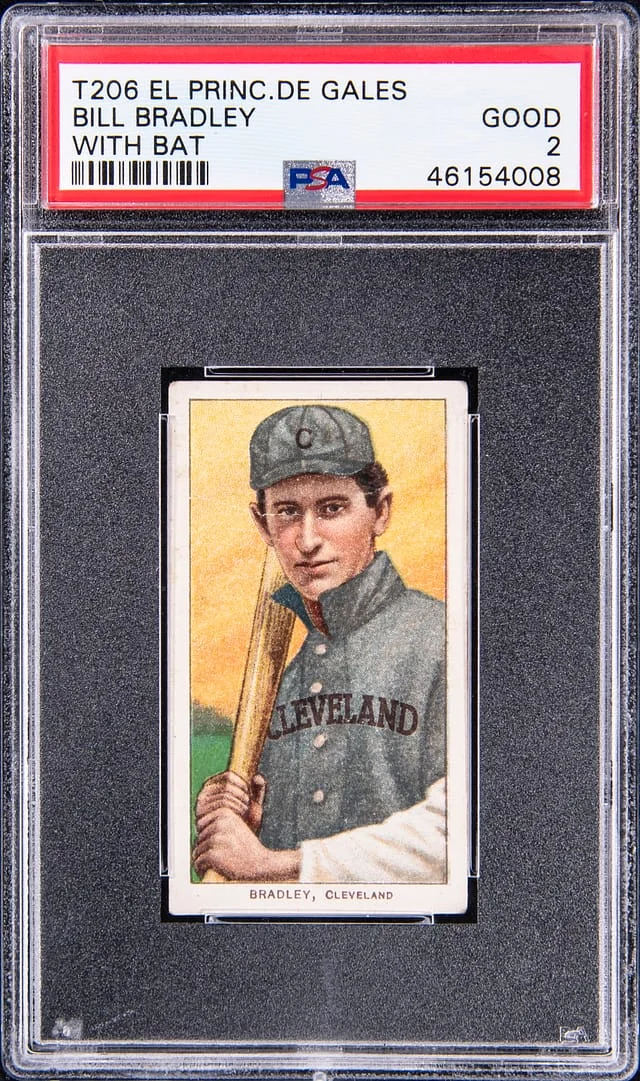 1909-11 T206 Bill Bradley, With Bat - El Principe De Gales White Border #no-number card image