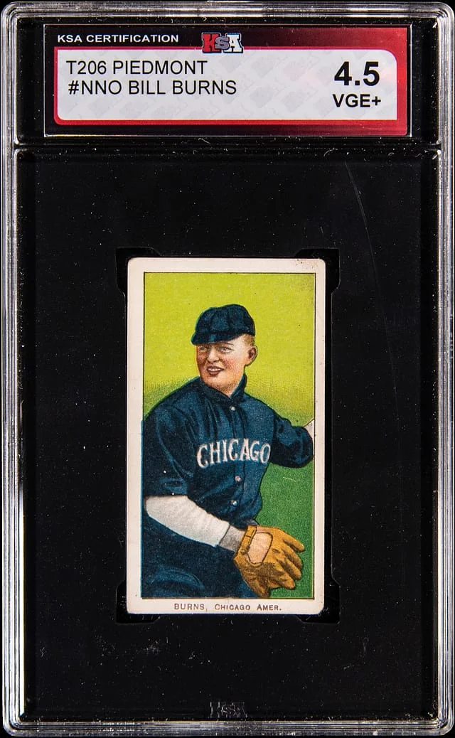 1909-11 T206 Bill Burns - Piedmont/350 - KSA VGE+ 4 White Border #no-number card image