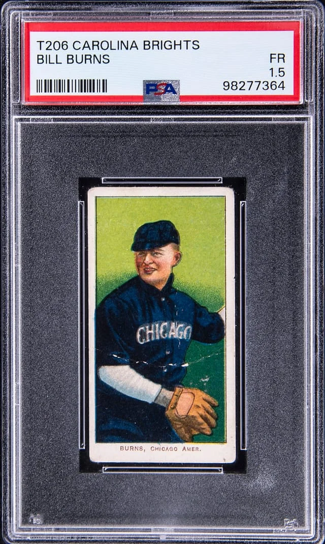 1909-11 T206 Bill Burns - Scarce Carolina Brights Back White Border #no-number card image