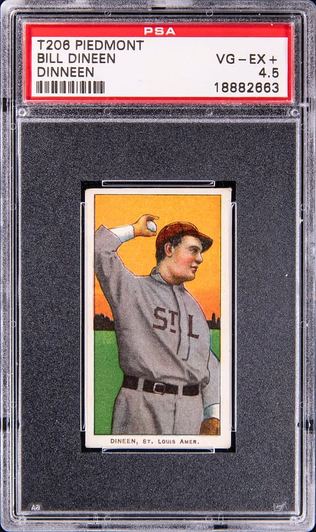 1909-11 T206 Bill Dineen (Dinneen) - Piedmont White Border #no-number card image