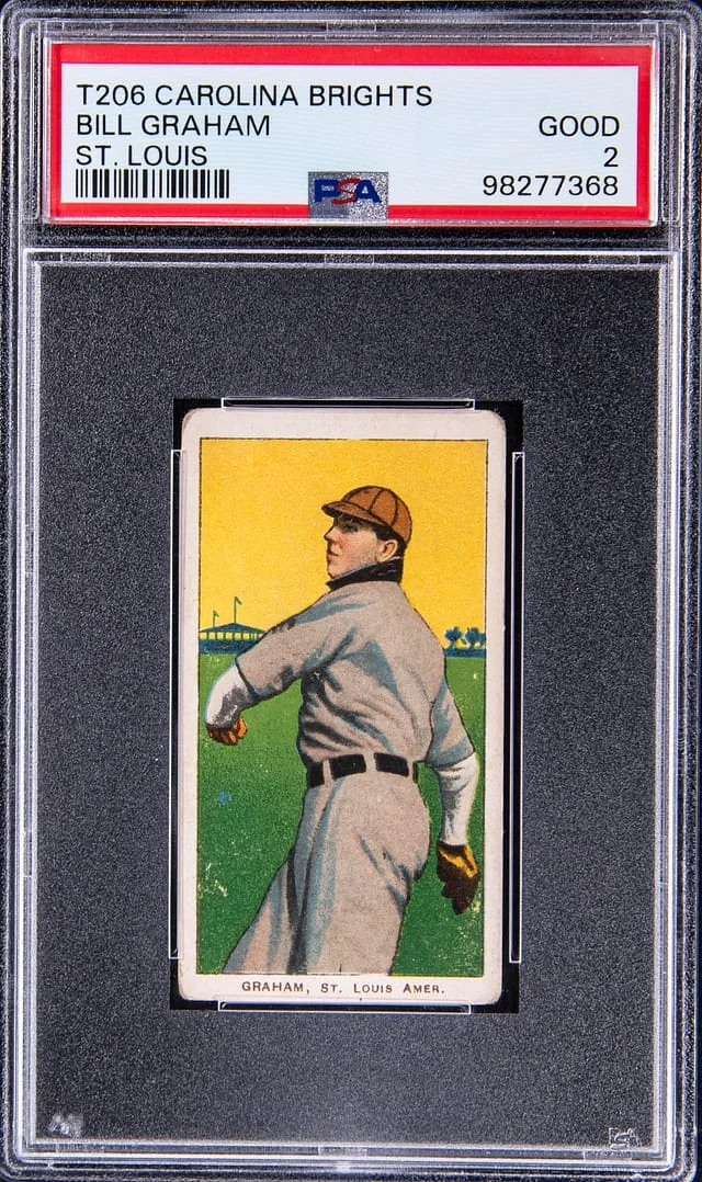 1909-11 T206 Bill Graham, St. Louis - Scarce Carolina Brights Back White Border #no-number card image