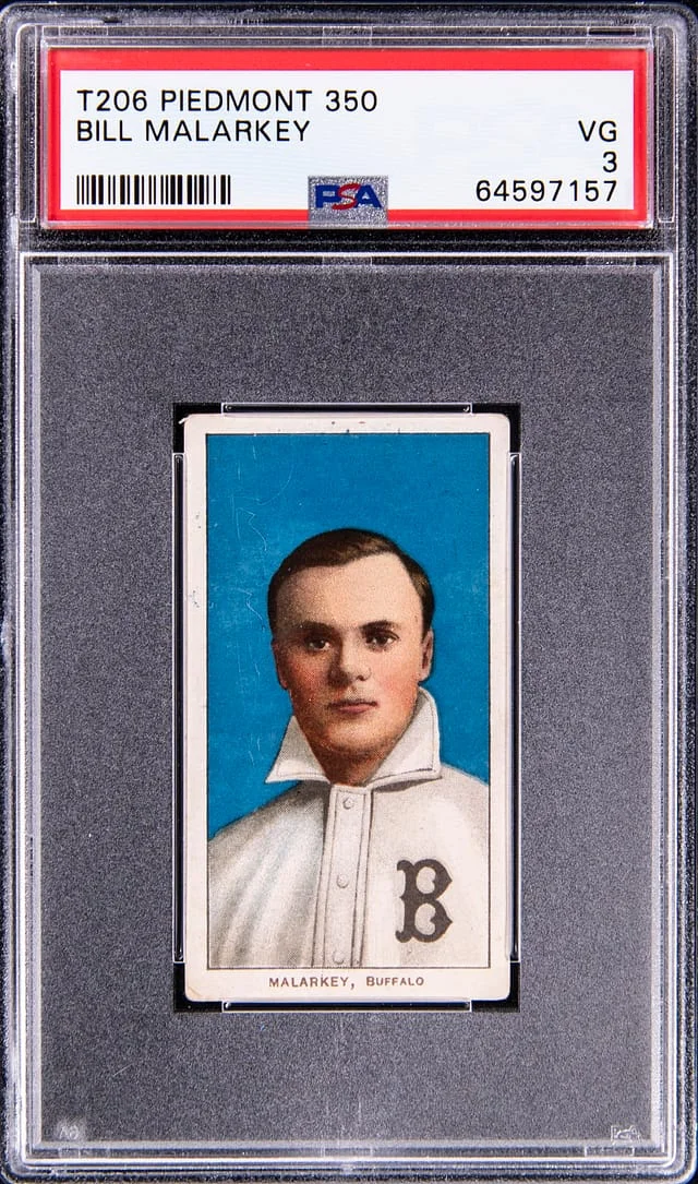 1909-11 T206 Bill Malarkey Piedmont 350 #328 card image