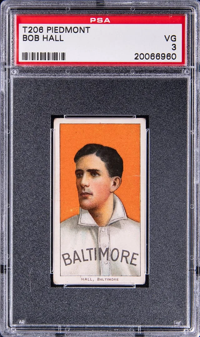 1909-11 T206 Bob Hall Piedmont #NNO card image