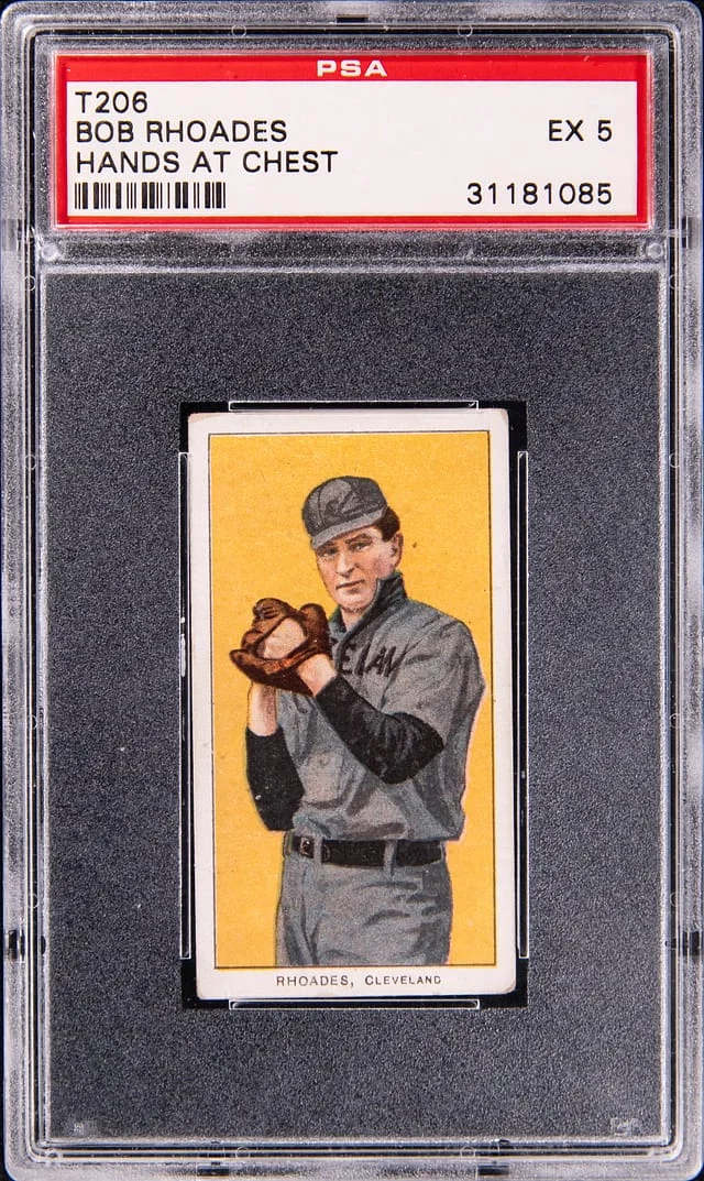 1909-11 T206 Bob Rhoades, Hands at Chest - Sweet Caporal White Border #no-number card image