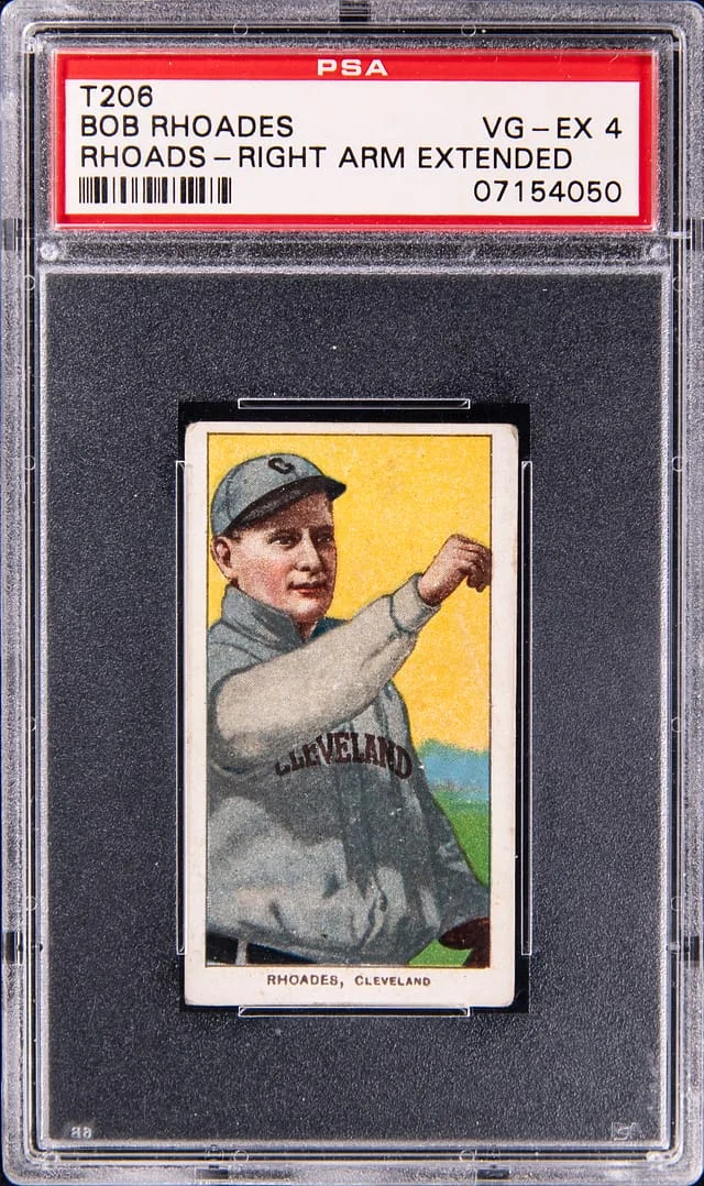 1909-11 T206 Bob Rhoades (Rhoads) - Right Arm Extended - Piedmont White Border #no-number card image