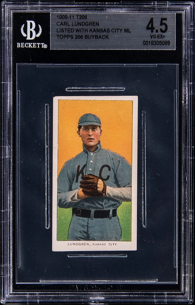 1909-11 T206 Carl Lundgren, Kansas City - Piedmont/350 White Border #no-number card image