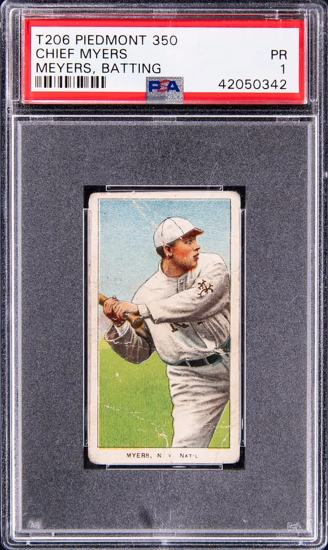 1909-11 T206 Chief Myers (Meyers), Batting - Piedmont 350 White Border #no-number card image