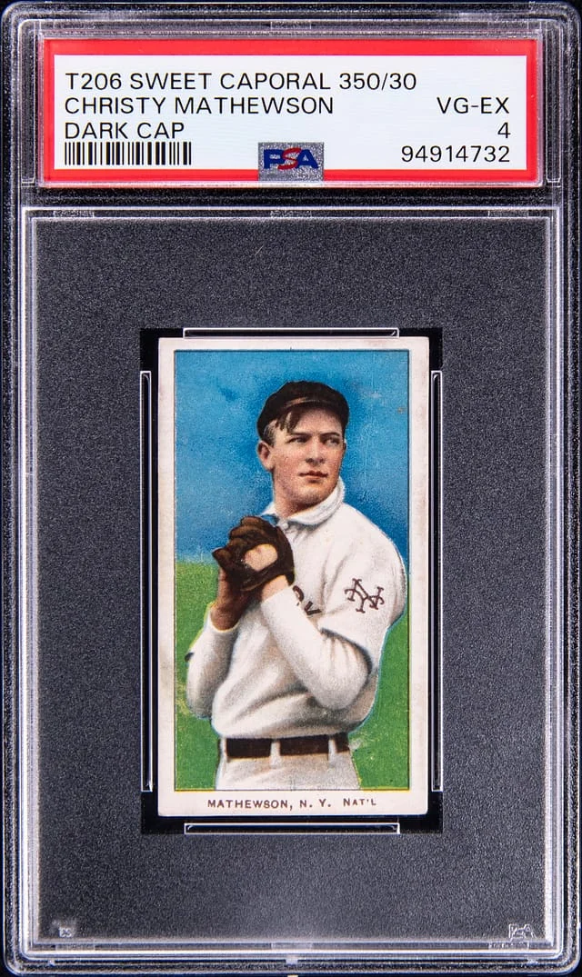 1909-11 T206 Christy Mathewson, Dark Cap - Sweet Caporal 350 White Border #no-number card image
