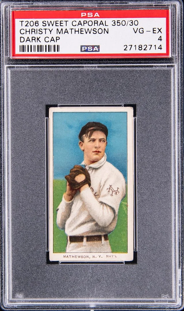 1909-11 T206 Christy Mathewson, Dark Cap - Sweet Caporal/350 White Border #no-number card image