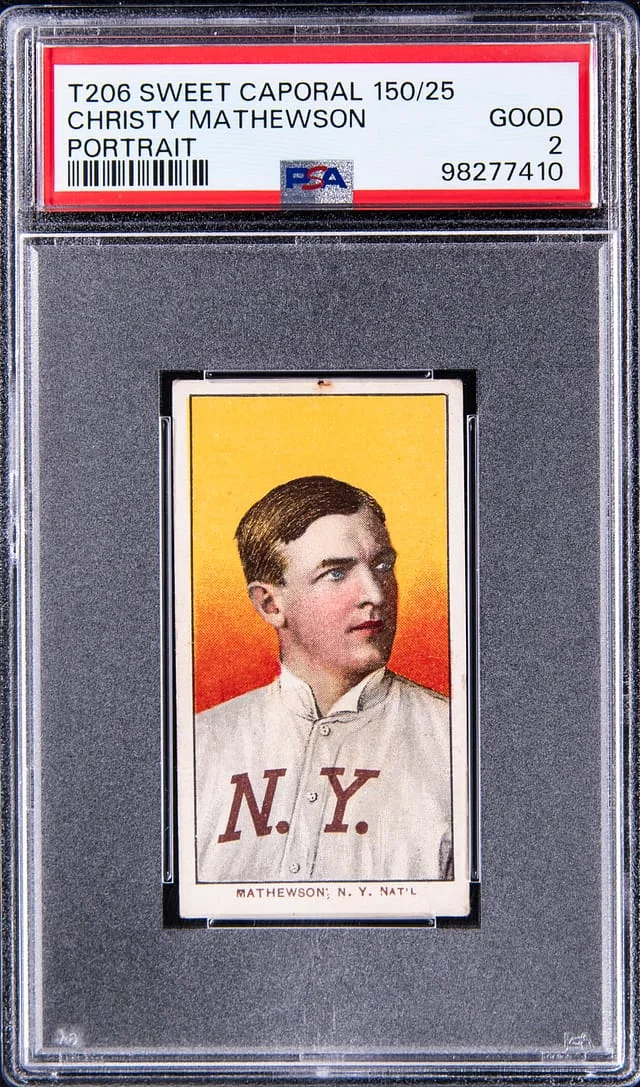 1909-11 T206 Christy Mathewson, Portrait - Sweet Caporal 150 White Border #no-number card image