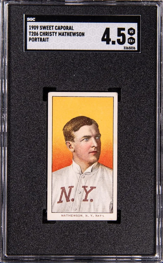 1909-11 T206 Christy Mathewson, Portrait - Sweet Caporal 150/30 White Border #no-number card image