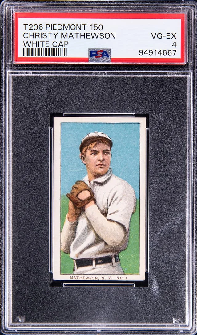1909-11 T206 Christy Mathewson, White Cap White Border #no-number card image