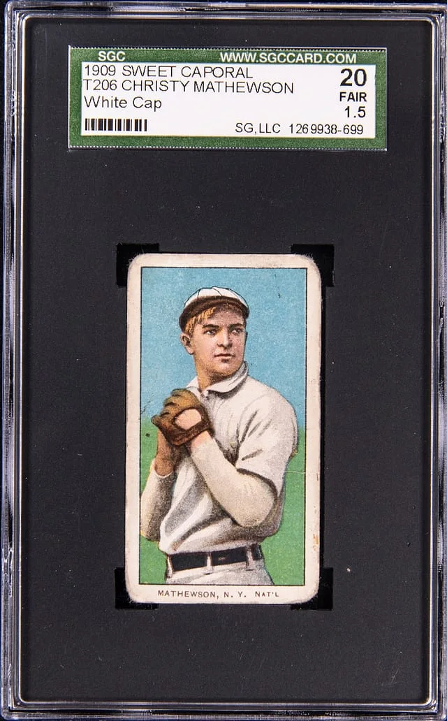 1909-11 T206 Christy Mathewson, White Cap - Sweet Caporal/150 White Border #no-number card image