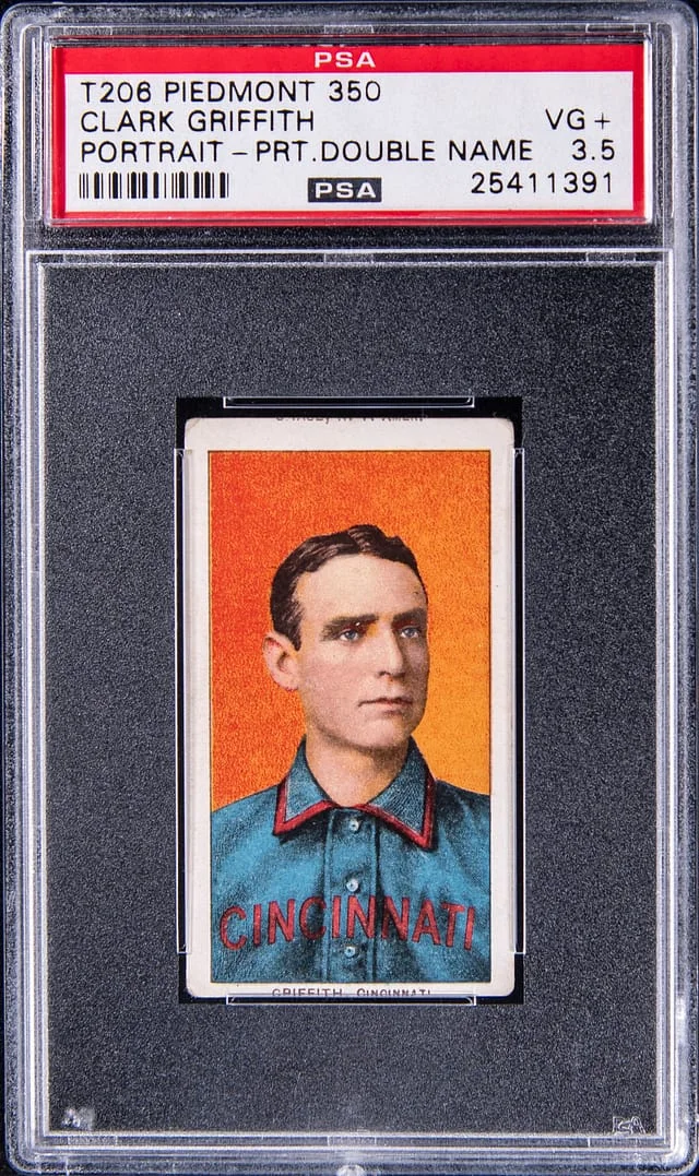 1909-11 T206 Clark Griffith, Portrait, Double Name White Border #no-number card image