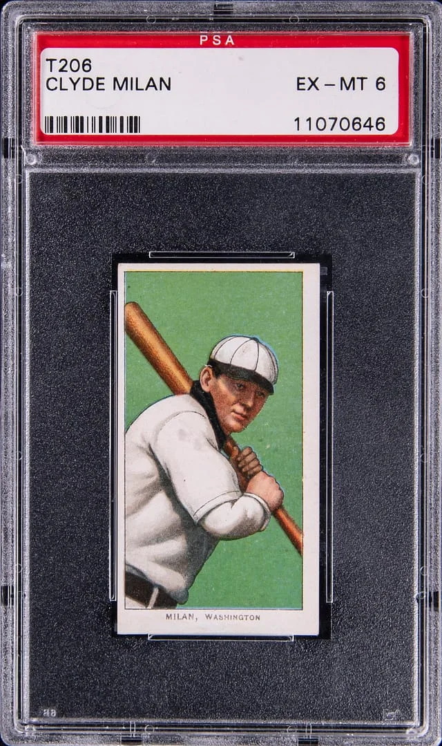 1909-11 T206 Clyde Milan White Border #no-number card image