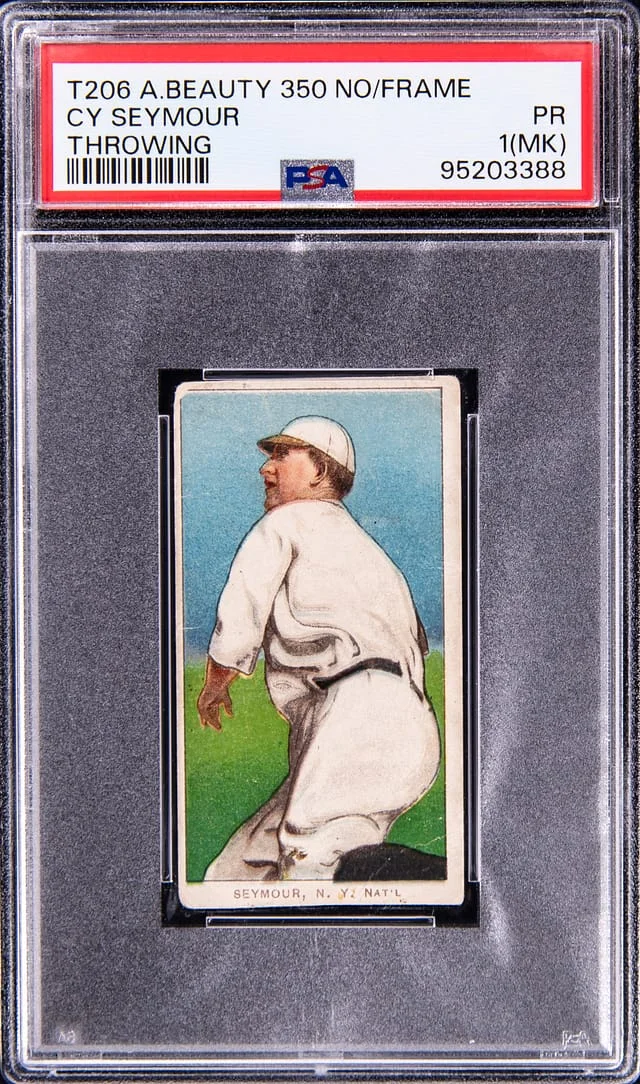 1909-11 T206 Cy Seymour, Batting, American Beauty Back White Border #no-number card image