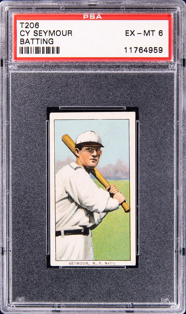 1909-11 T206 Cy Seymour, Batting - Piedmont White Border #no-number card image