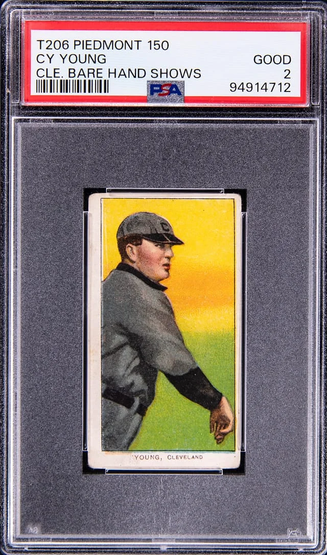 1909-11 T206 Cy Young, Cleveland, Bare Hand Shows - Piedmont 150 White Border #no-number card image