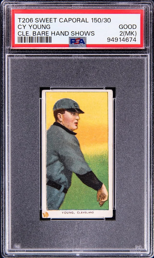 1909-11 T206 Cy Young, Cleveland, Bare Hand Shows - Sweet Caporal 150 White Border #no-number card image