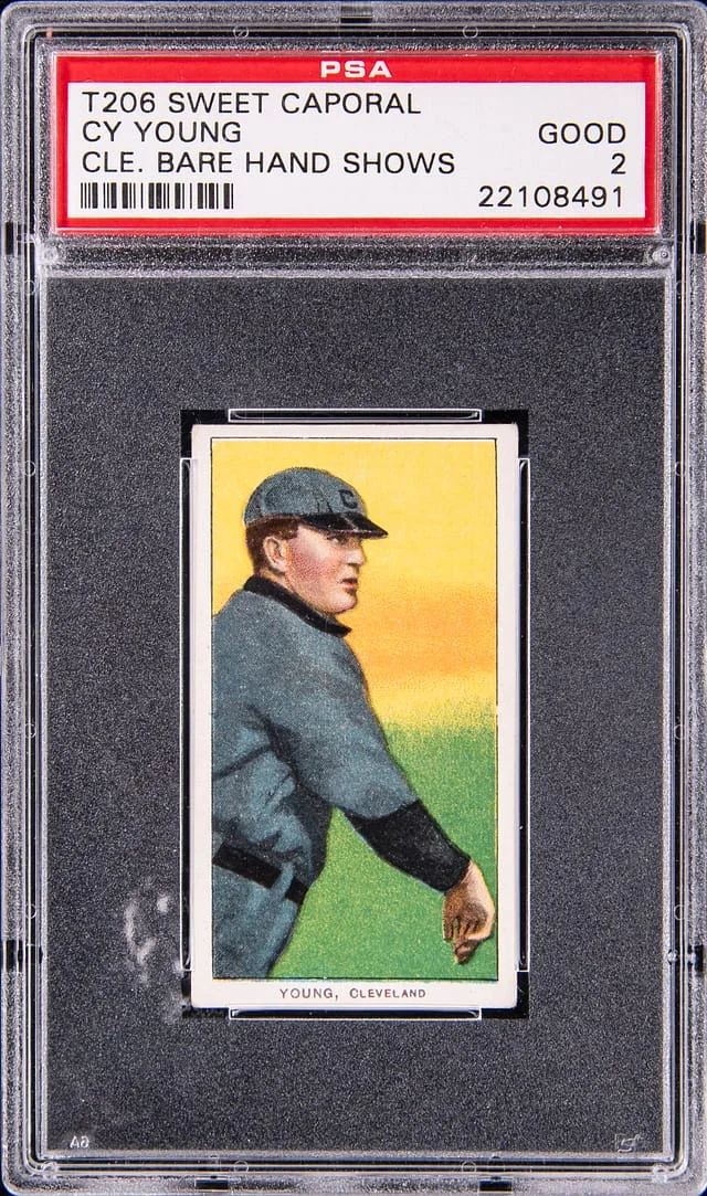 1909-11 T206 Cy Young, Cleveland, Bare Hand Shows - Sweet Caporal/150 White Border #no-number card image