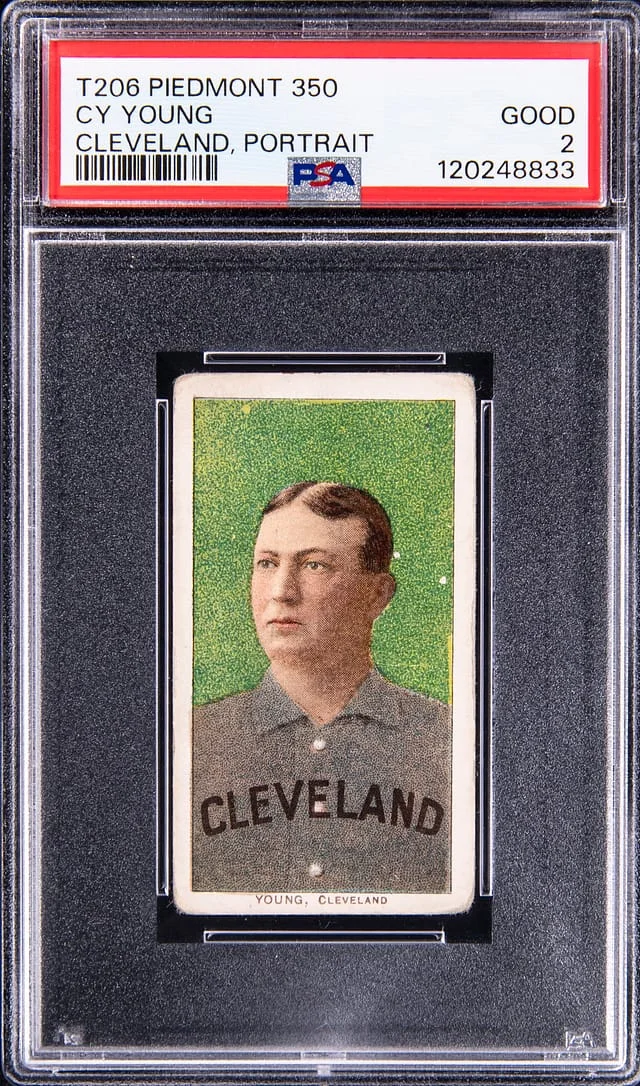 1909-11 T206 Cy Young, Cleveland, Portrait - Piedmont/350 White Border #no-number card image