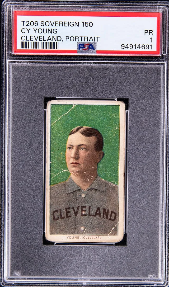1909-11 T206 Cy Young, Cleveland, Portrait - Sovereign 150 White Border #no-number card image