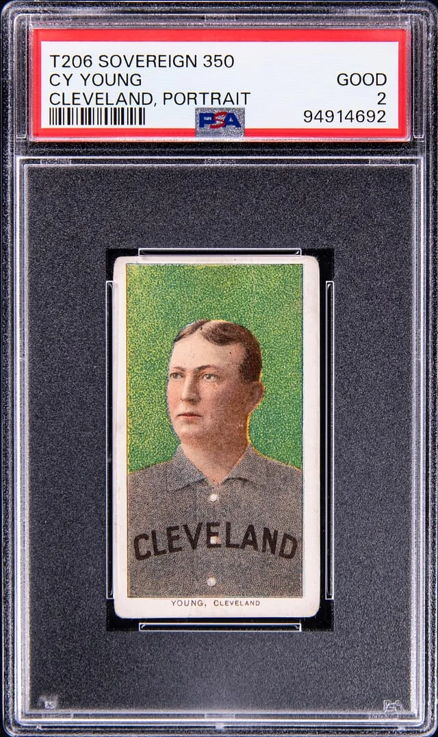 1909-11 T206 Cy Young, Cleveland, Portrait - Sovereign Back White Border #no-number card image
