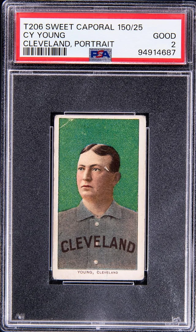 1909-11 T206 Cy Young, Cleveland, Portrait - Sweet Caporal 150/25 White Border #no-number card image