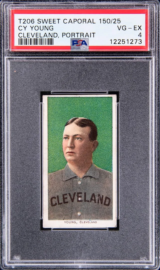 1909-11 T206 Cy Young, Cleveland, Portrait - Sweet Caporal/150 White Border #no-number card image