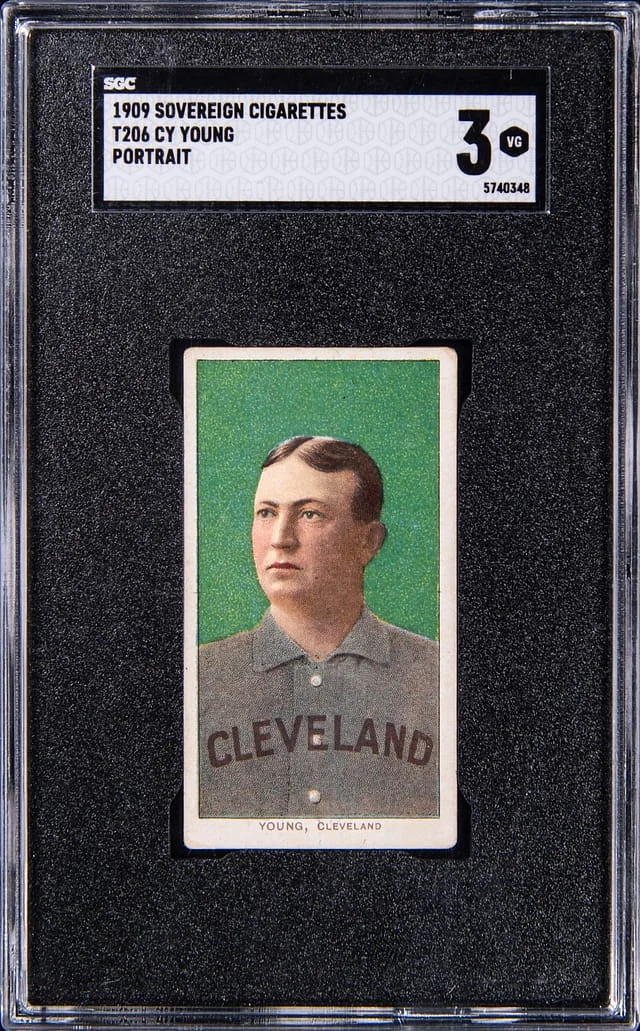 1909-11 T206 Cy Young, Portrait - Sovereign/150 White Border #no-number card image