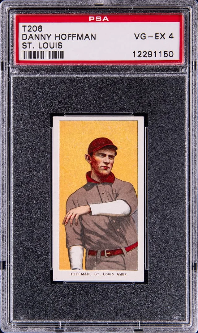 1909-11 T206 Danny Hoffman, St. Louis White Border #no-number card image
