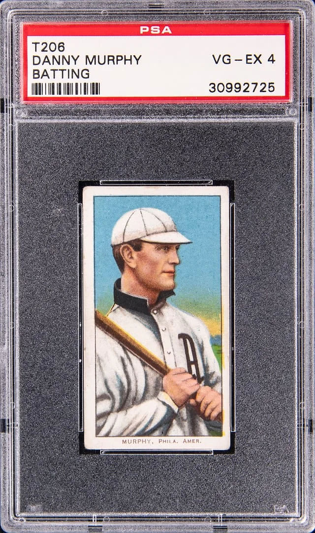 1909-11 T206 Danny Murphy, Batting - Piedmont White Border #no-number card image