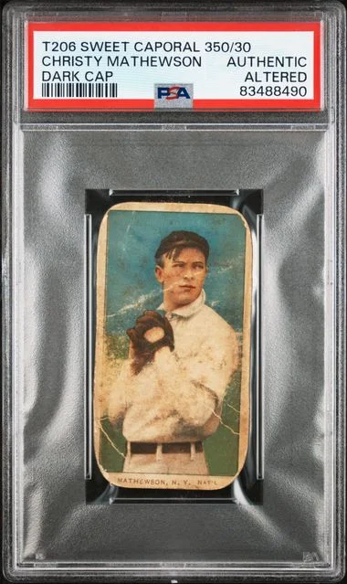 1909-11 T206 Dark Cap Christy Mathewson Sweet Caporal #350/30 card image