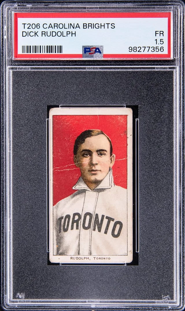 1909-11 T206 Dick Rudolph - Scarce Carolina Brights Back White Border #no-number card image