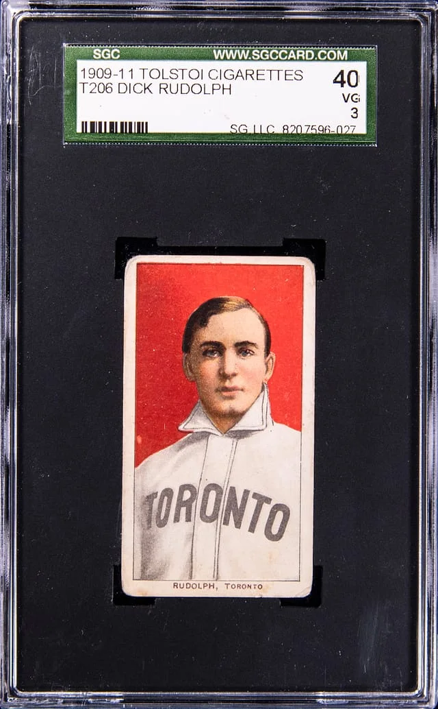 1909-11 T206 Dick Rudolph, Tolstoi Back White Border #no-number card image