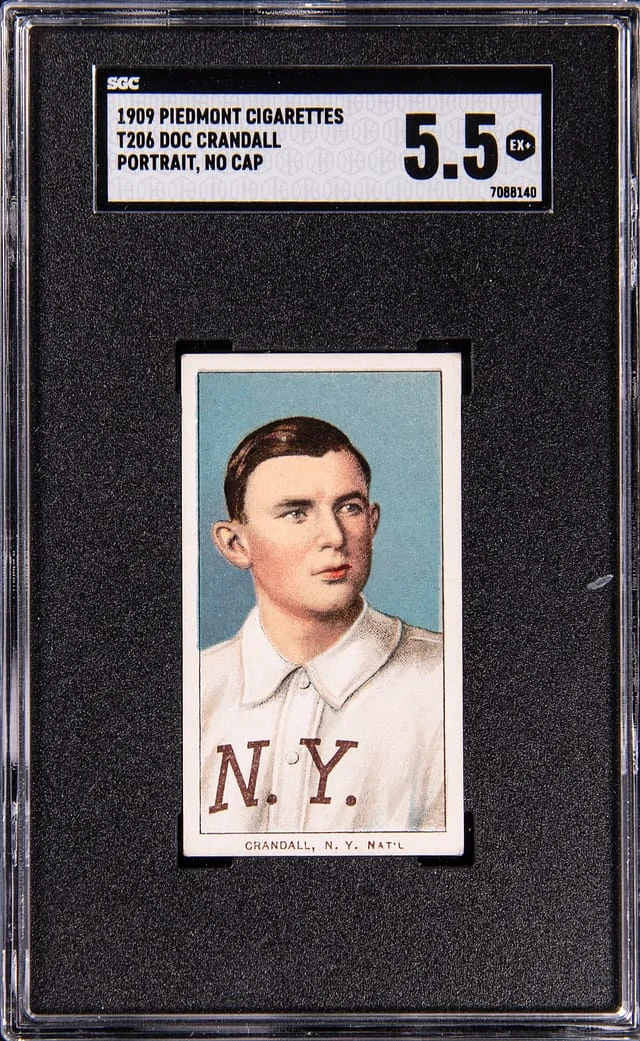 1909-11 T206 Doc Crandall, Portrait, No Cap - Piedmont White Border #no-number card image