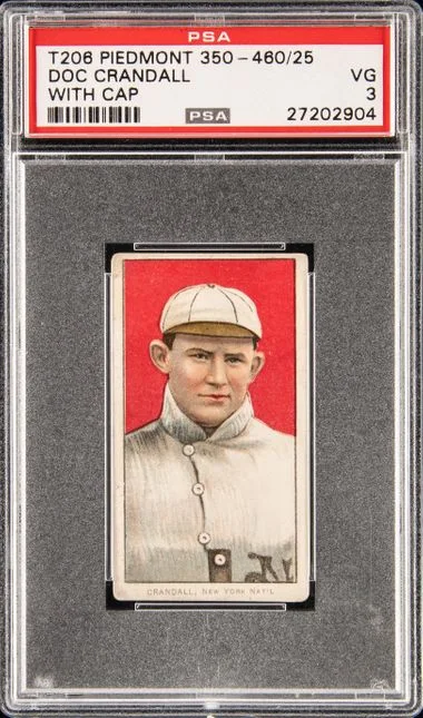 1909-11 T206 Doc Crandall, With Cap White Border #no-number card image