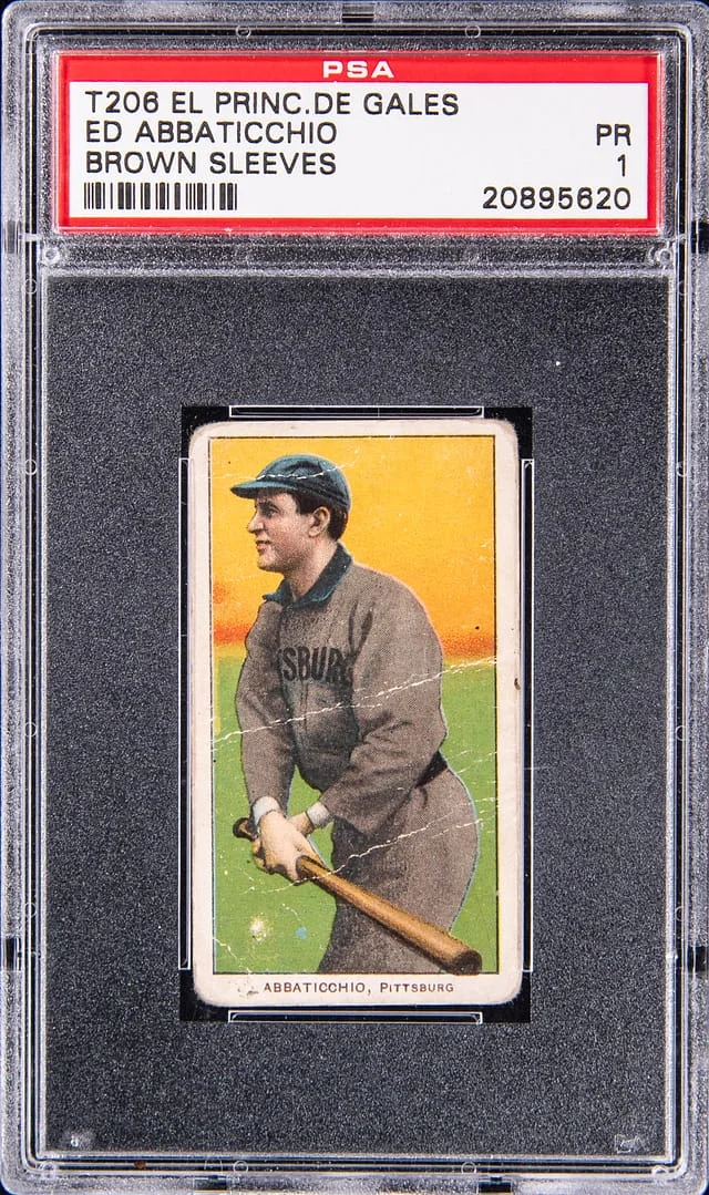 1909-11 T206 Ed Abbaticchio, Brown Sleeves - El Principe De Gales White Border #no-number card image