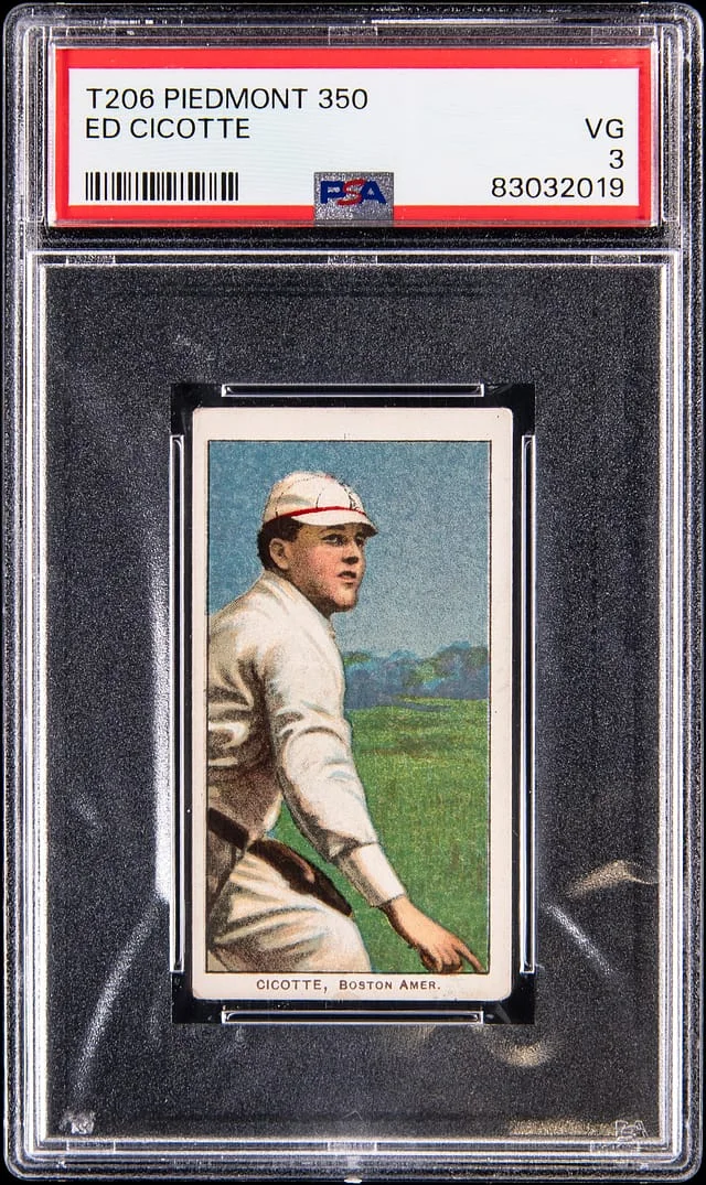 1909-11 T206 Ed Cicotte - Piedmont/350 White Border #no-number card image